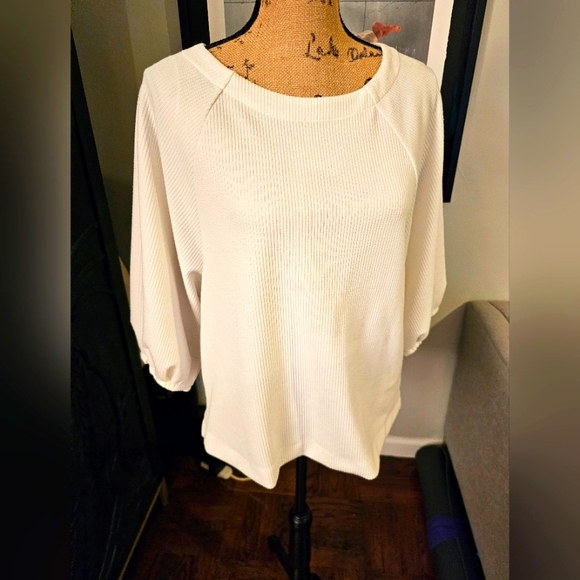 White ribbed heavy tee - Picture 1 of 7